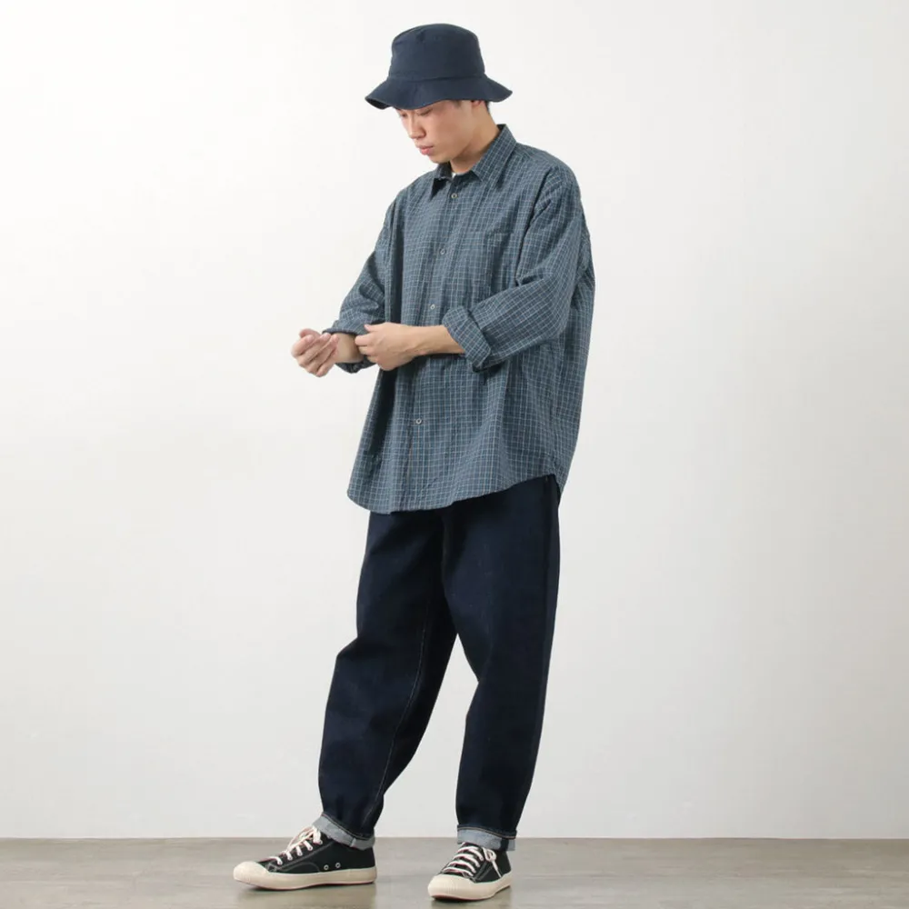 FUJITO Shirts^/ Big Size Shirt Small Check blue