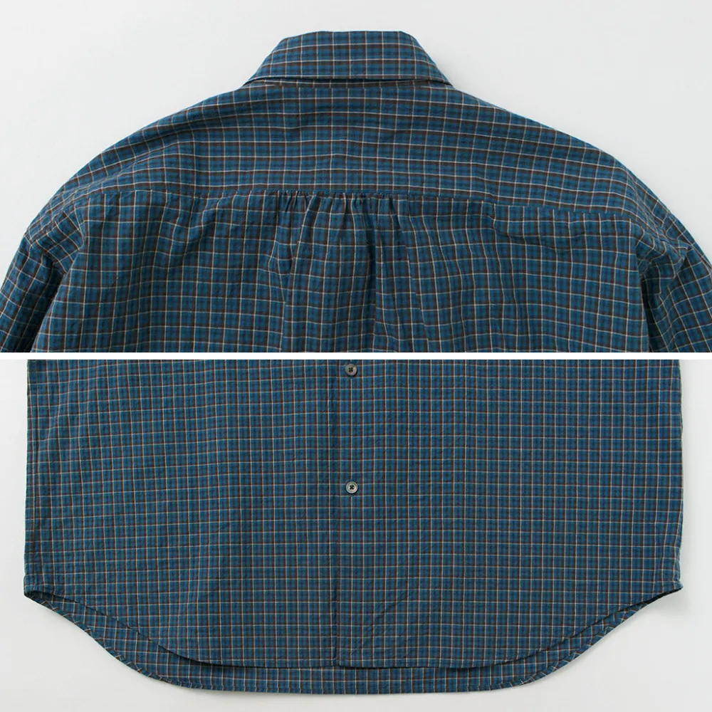 FUJITO Shirts^/ Big Size Shirt Small Check blue