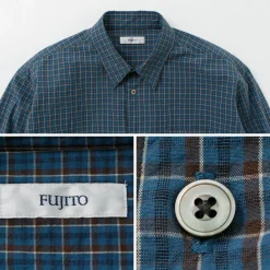 FUJITO Shirts^/ Big Size Shirt Small Check blue