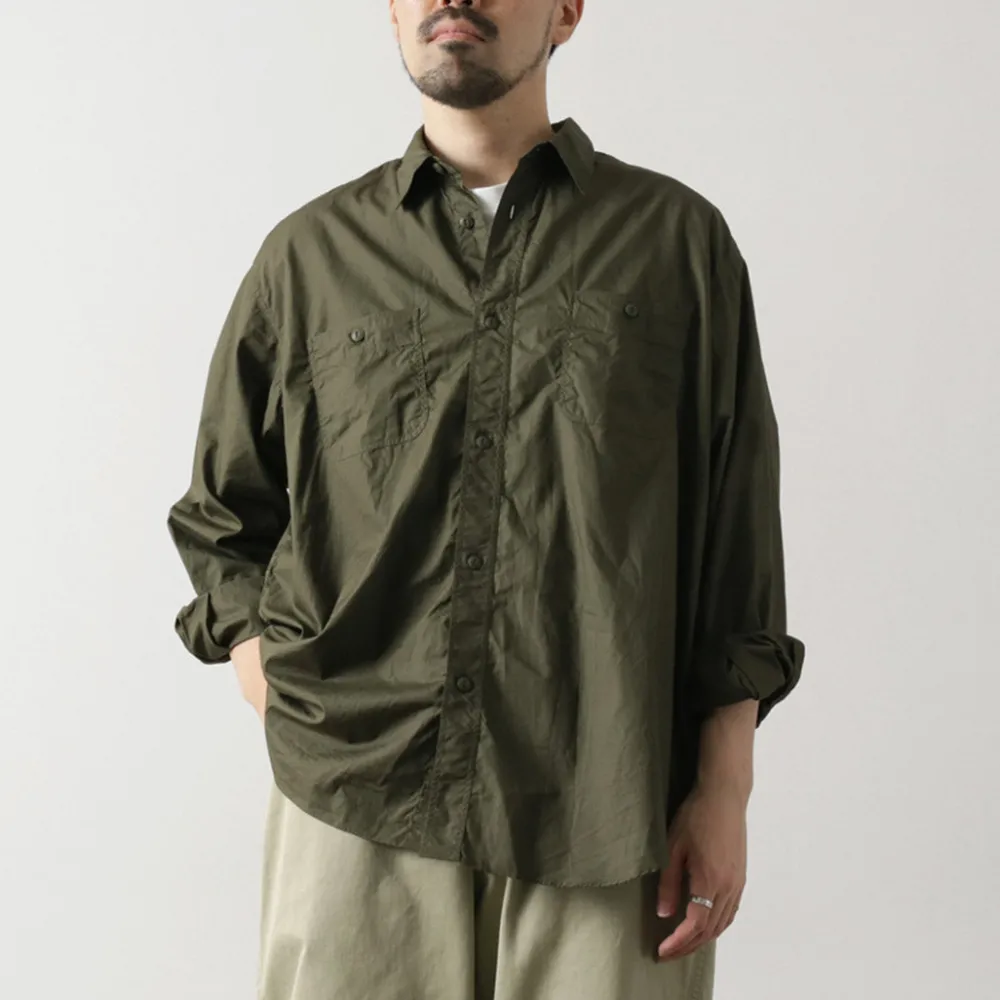 FUJITO Shirts^/ Big Size Work Shirt Broad olive
