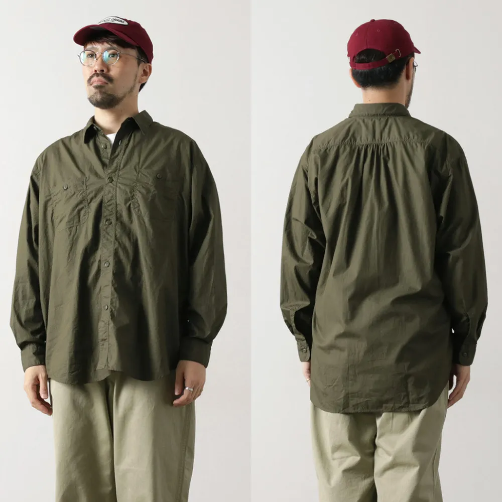 FUJITO Shirts^/ Big Size Work Shirt Broad olive