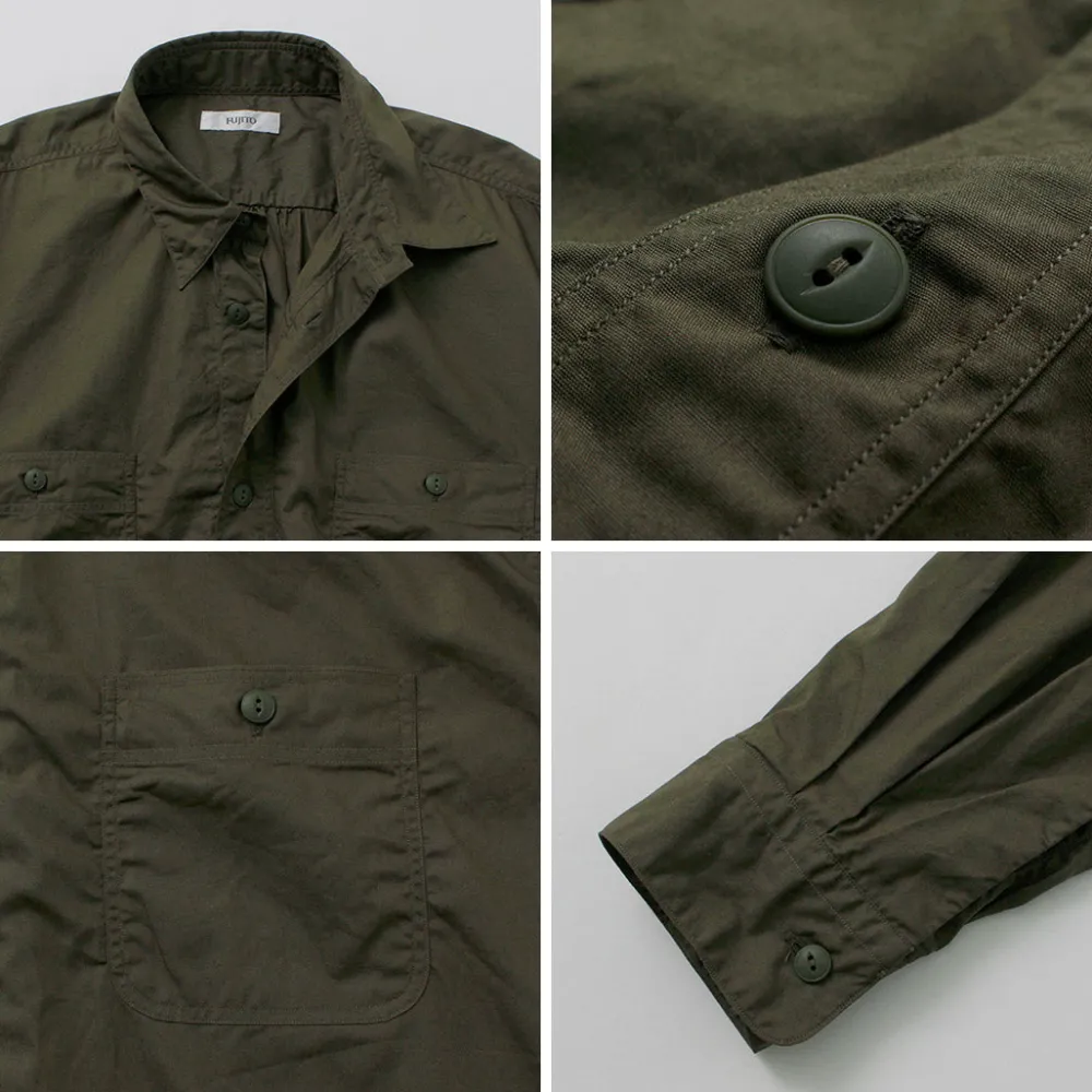 FUJITO Shirts^/ Big Size Work Shirt Broad olive