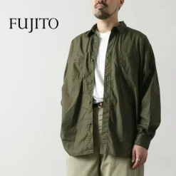 FUJITO Shirts^/ Big Size Work Shirt Broad olive