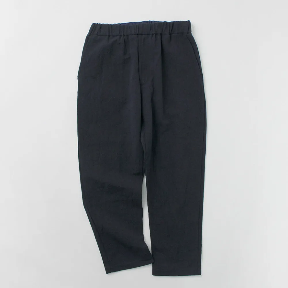FUJITO Trousers^/ Cotton Linen Seersucker Easy Pants navy