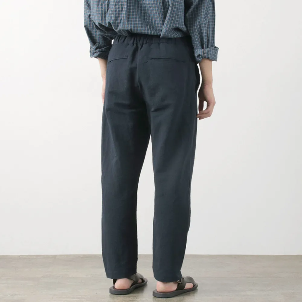 FUJITO Trousers^/ Cotton Linen Seersucker Easy Pants navy