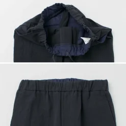 FUJITO Trousers^/ Cotton Linen Seersucker Easy Pants navy