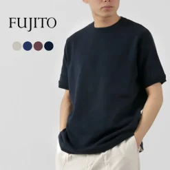 FUJITO Knits^/ Crew Neck Knit T-Shirt
