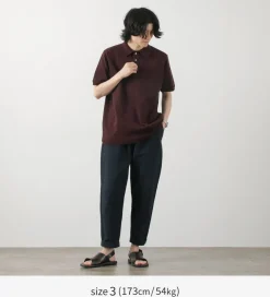 FUJITO T-Shirts^/ Knit Polo Easy Solid Collar