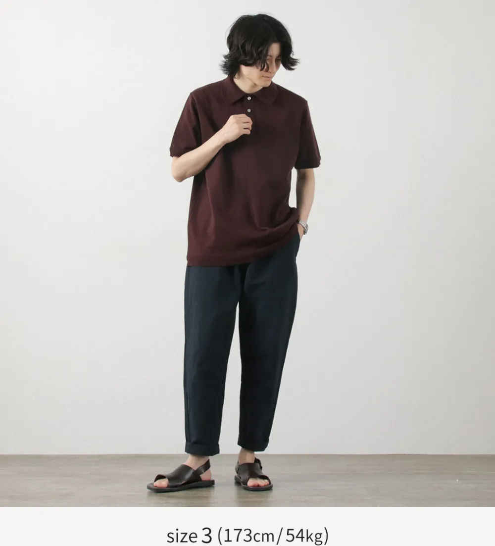 FUJITO T-Shirts^/ Knit Polo Easy Solid Collar