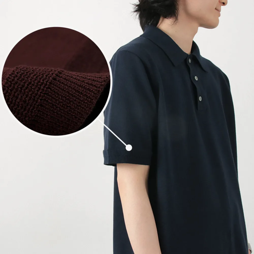 FUJITO T-Shirts^/ Knit Polo Easy Solid Collar
