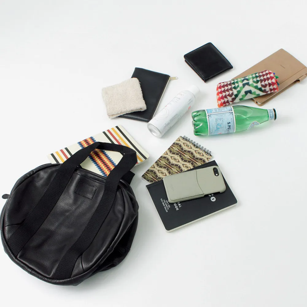 FUJITO Tote Bags^/ Leather Helmet Bag black