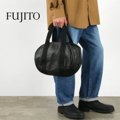FUJITO Tote Bags^/ Leather Helmet Bag black