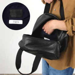 FUJITO Tote Bags^/ Leather Helmet Bag black