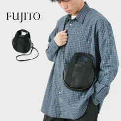 FUJITO Tote Bags|Shoulder Bags^/ Leather Helmet Pouch black