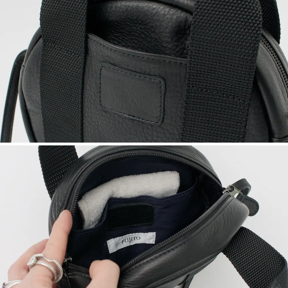 FUJITO Tote Bags|Shoulder Bags^/ Leather Helmet Pouch black