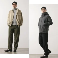 FUJITO Trousers^/ N.O.UN Beltless Pants Wool Serge
