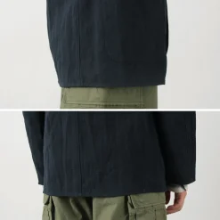 FUJITO Jackets^/ N.O.UN Jacket Cotton Linen Seersucker navy