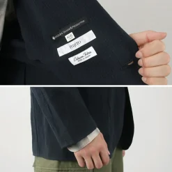 FUJITO Jackets^/ N.O.UN Jacket Cotton Linen Seersucker navy