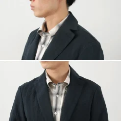 FUJITO Jackets^/ N.O.UN Jacket Cotton Linen Seersucker navy