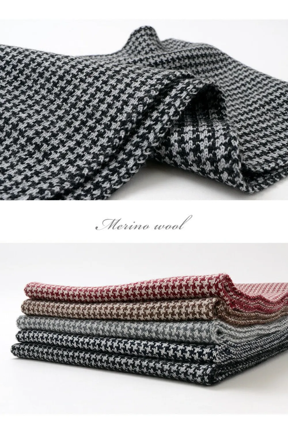 GILBERT WILSON OF HA Scarfs^/ Staggered Check Merino Wool Snood