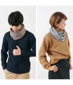 GILBERT WILSON OF HA Scarfs^/ Staggered Check Merino Wool Snood