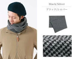 GILBERT WILSON OF HA Scarfs^/ Staggered Check Merino Wool Snood