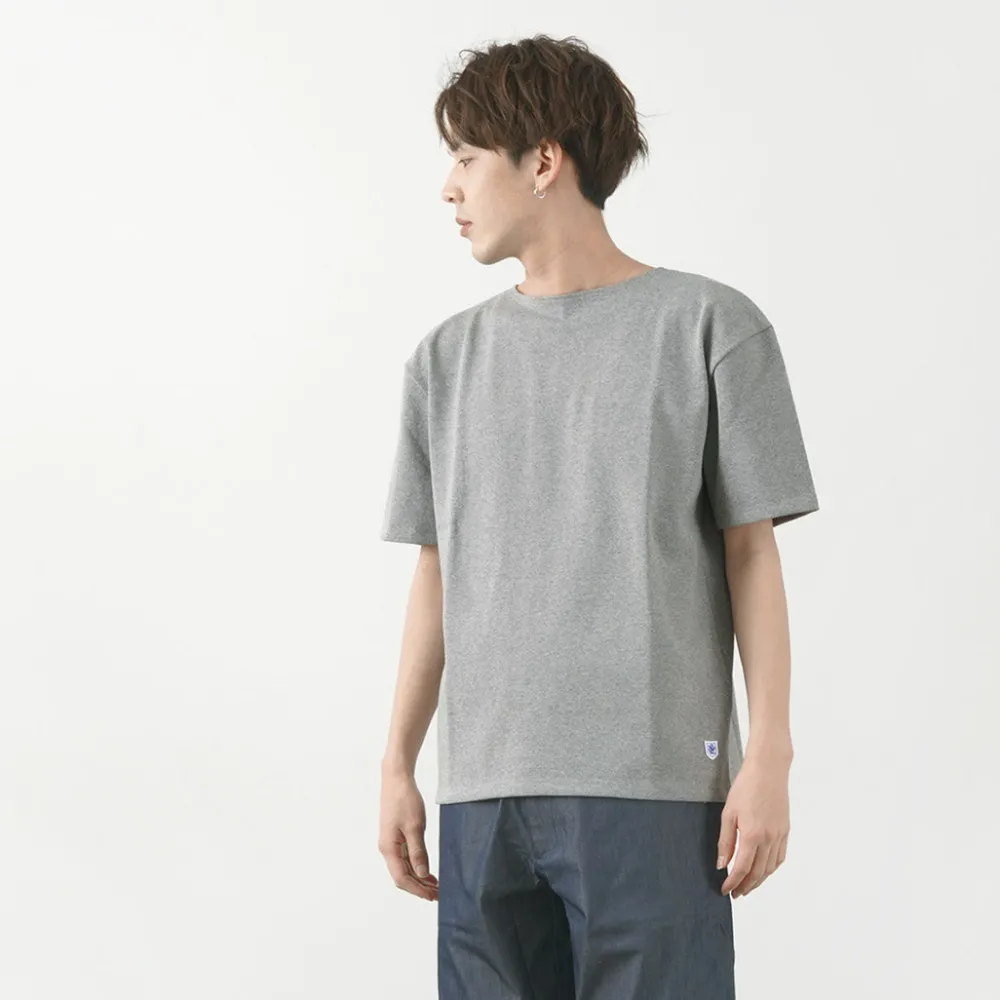 GLACON T-Shirts^/ Solid colour Boat neck Big shirt