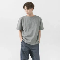 GLACON T-Shirts^/ Solid colour Boat neck Big shirt