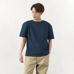GLACON T-Shirts^/ Solid colour Boat neck Big shirt