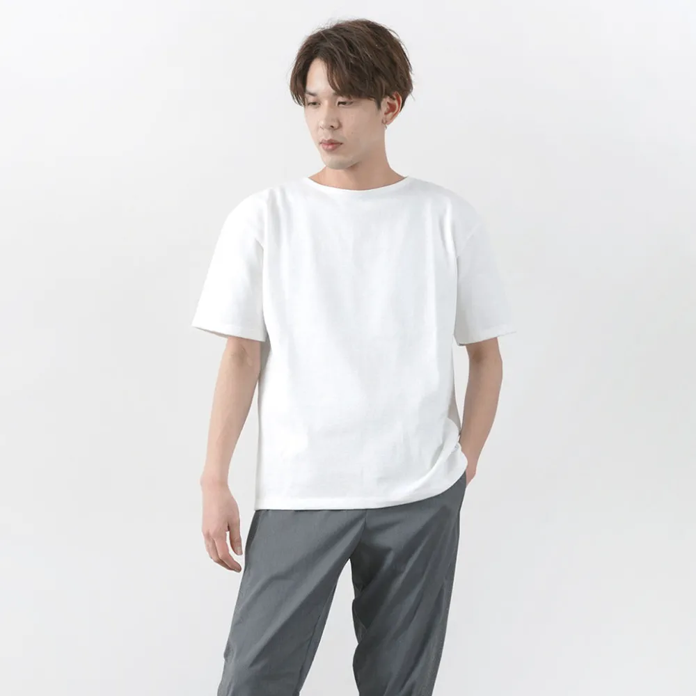 GLACON T-Shirts^/ Solid colour Boat neck Big shirt