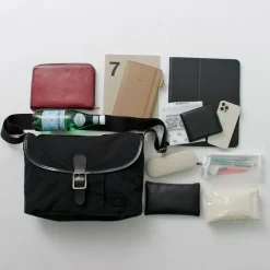 GLENROYAL Shoulder Bags^/ Flap Shoulder Bag Nylon Tussah black