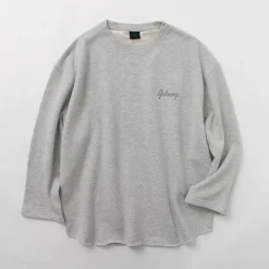 GOHEMP Sweatshirts^/ Loose Round 7/10 Sleeve Light Ounce Sweat T-Shirt gray