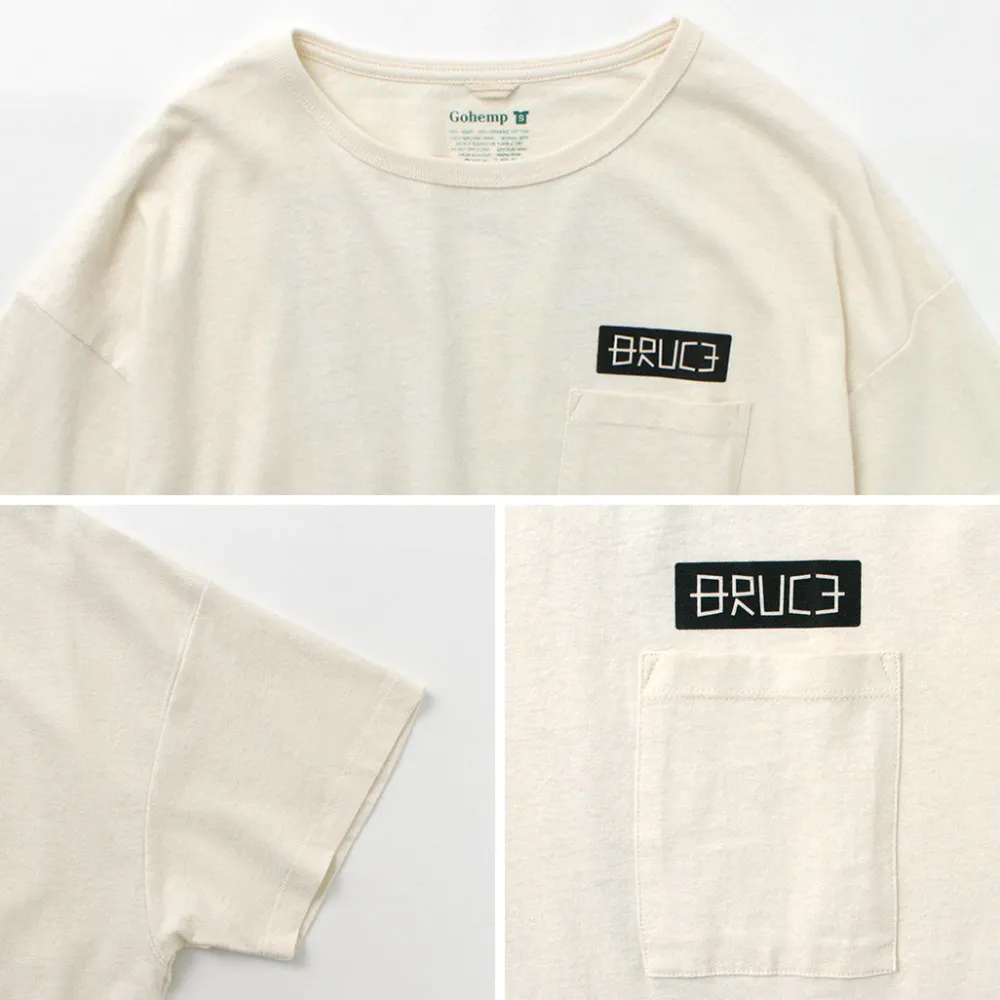GOHEMP T-Shirts^/ NC Mono Tone Wide Poket Tee