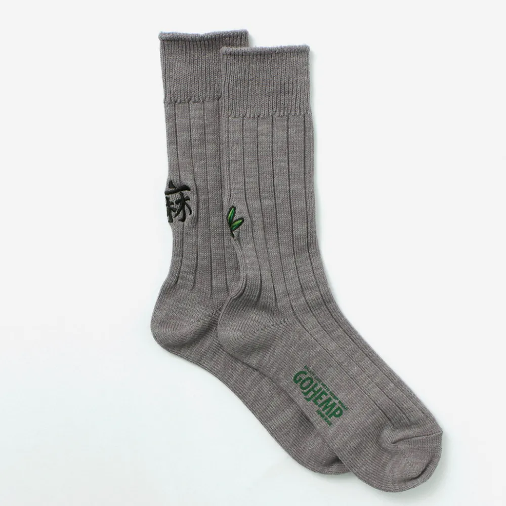 GOHEMP Socks^/ Souvenir Emblem Crew Socks