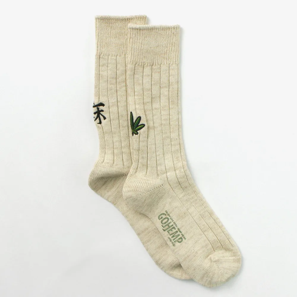 GOHEMP Socks^/ Souvenir Emblem Crew Socks