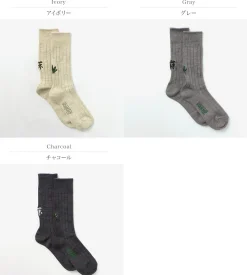 GOHEMP Socks^/ Souvenir Emblem Crew Socks