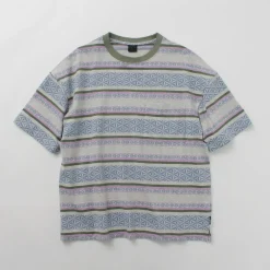 GOHEMP T-Shirts^/ Wide Slit T-Shirt Hemp Leaf Jacquard