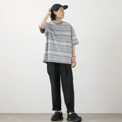 GOHEMP T-Shirts^/ Wide Slit T-Shirt Hemp Leaf Jacquard