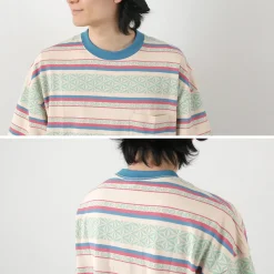 GOHEMP T-Shirts^/ Wide Slit T-Shirt Hemp Leaf Jacquard