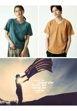 GOOD ON T-Shirts^/ GOST1408 Short sleeve V-neck pocket T-shirt