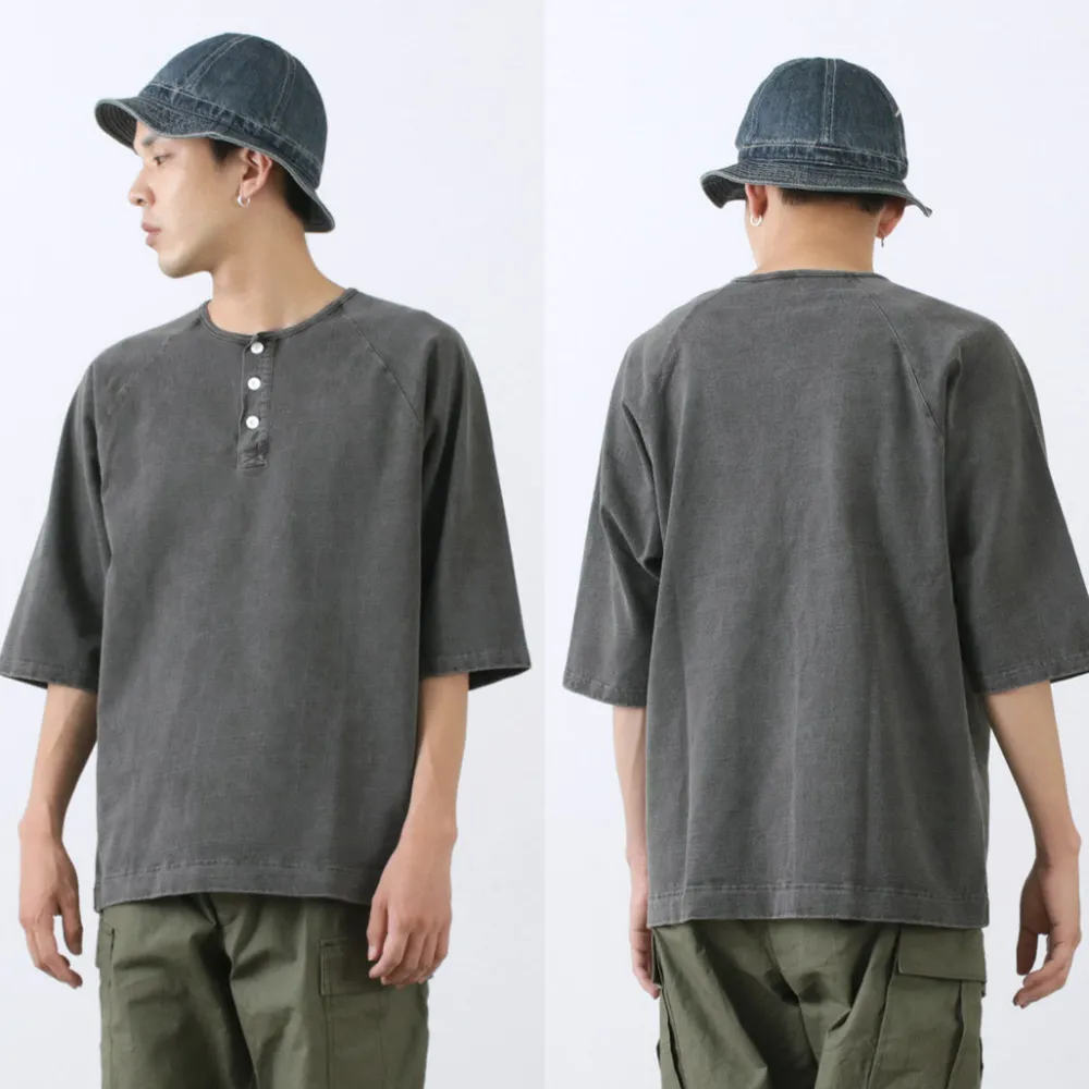 GOOD ON T-Shirts^/ Half Sleeve Heavy Retro Henry Neck T-Shirt