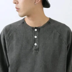 GOOD ON T-Shirts^/ Half Sleeve Heavy Retro Henry Neck T-Shirt