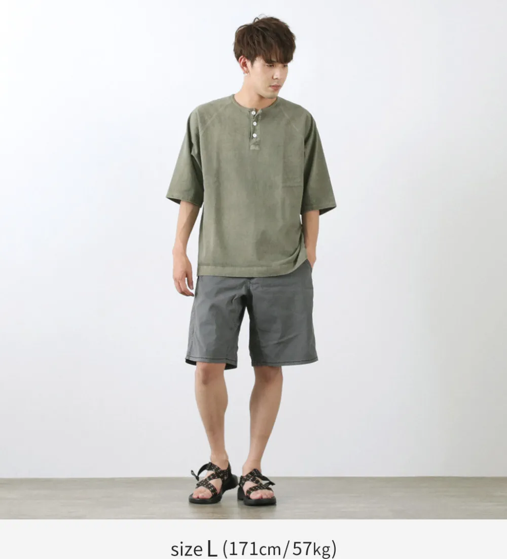 GOOD ON T-Shirts^/ Half Sleeve Heavy Retro Henry Neck T-Shirt