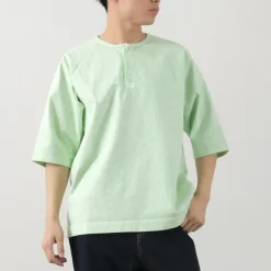 GOOD ON T-Shirts^/ Half Sleeve Heavy Retro Henry Neck T-Shirt