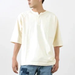 GOOD ON T-Shirts^/ Half Sleeve Heavy Retro Henry Neck T-Shirt