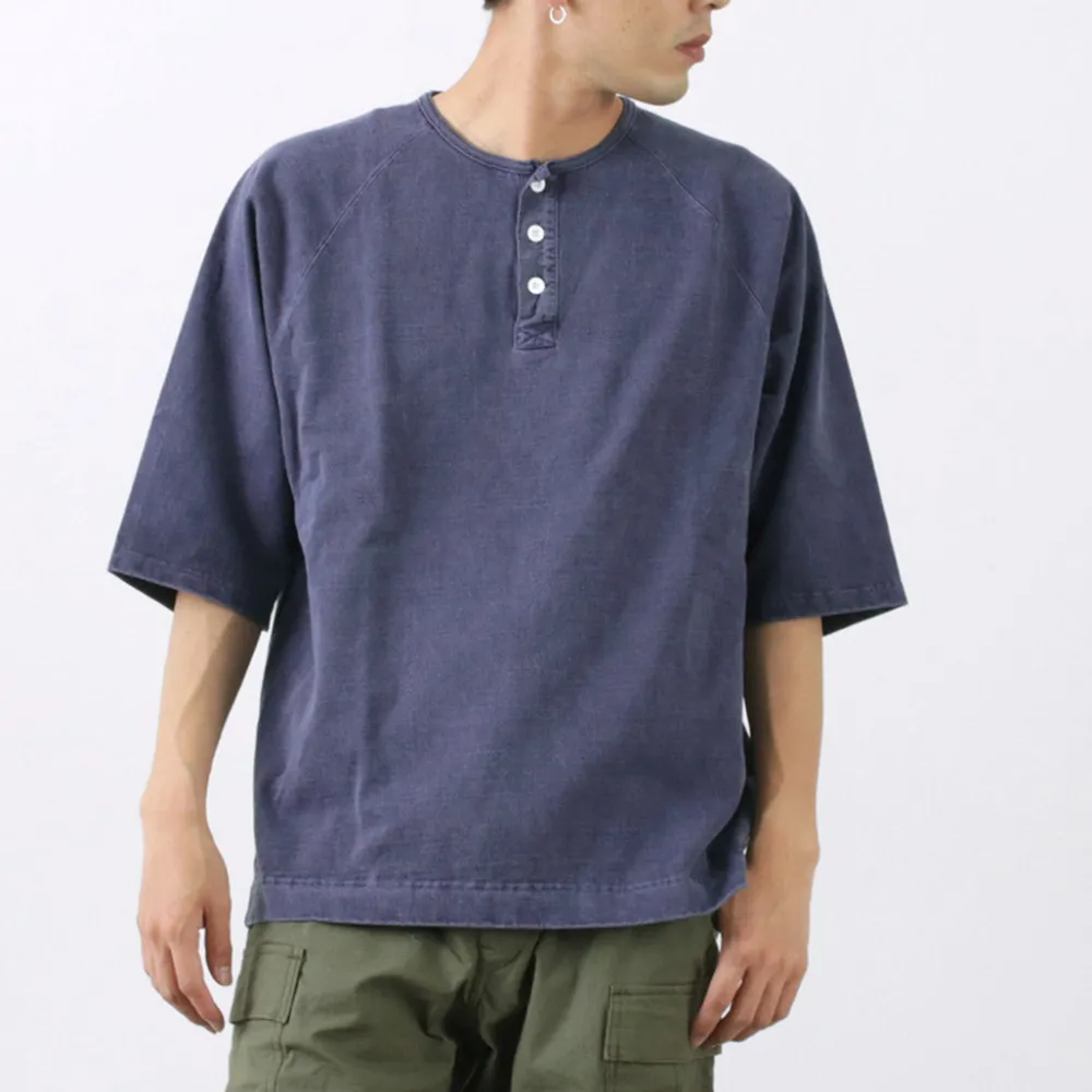 GOOD ON T-Shirts^/ Half Sleeve Heavy Retro Henry Neck T-Shirt