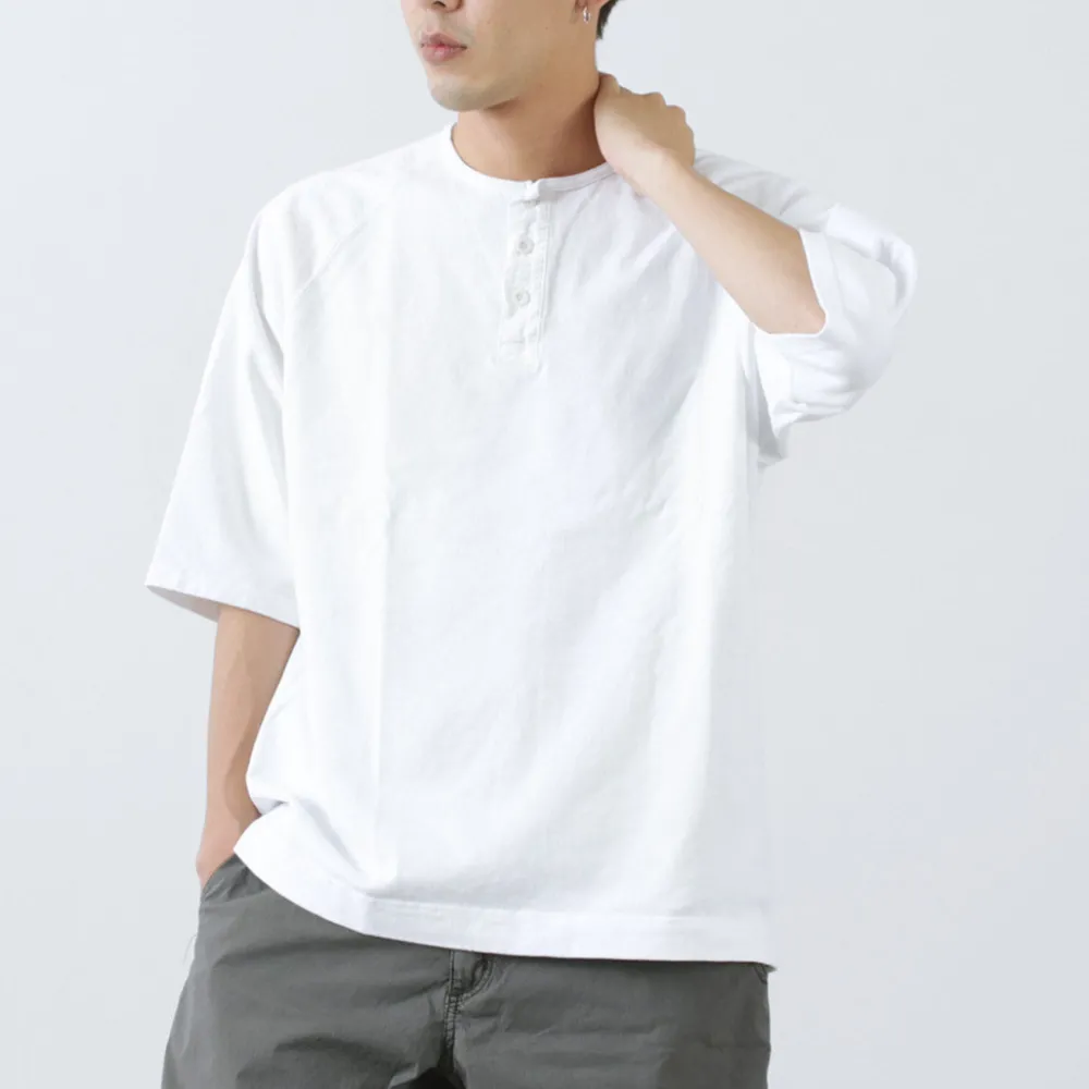 GOOD ON T-Shirts^/ Half Sleeve Heavy Retro Henry Neck T-Shirt