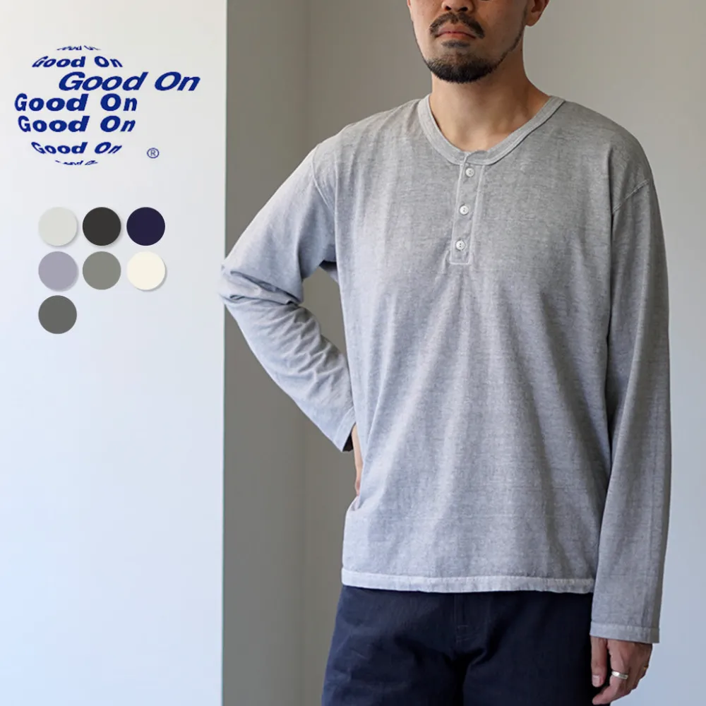 GOOD ON T-Shirts^/ Long Sleeve Henley Neck T-Shirt