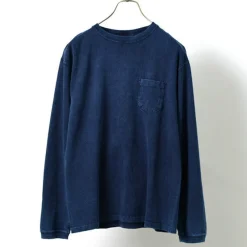 GOOD ON T-Shirts^/ Long Sleeve Pocket Crew Tee / Shave indigo