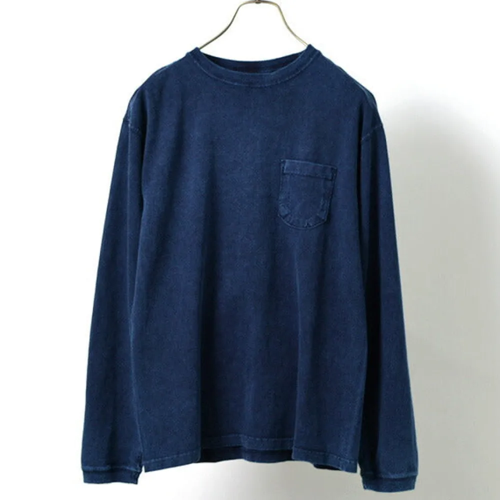 GOOD ON T-Shirts^/ Long Sleeve Pocket Crew Tee / Shave indigo